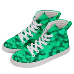 Light Reflections Abstract No10 Green Women s Hi-top Skate Sneakers by DimitriosArt