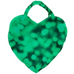 Light Reflections Abstract No10 Green Giant Heart Shaped Tote by DimitriosArt