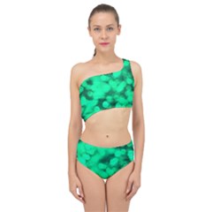 Light Reflections Abstract No10 Green Spliced Up Two Piece Swimsuit by DimitriosArt
