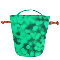 Light Reflections Abstract No10 Green Drawstring Bucket Bag by DimitriosArt