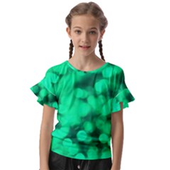 Light Reflections Abstract No10 Green Kids  Cut Out Flutter Sleeves