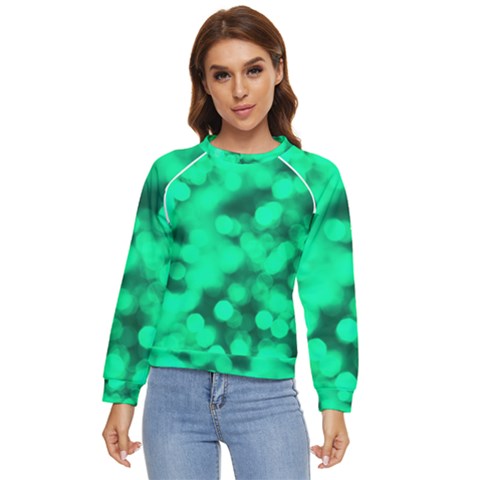 Light Reflections Abstract No10 Green Women s Long Sleeve Raglan Tee by DimitriosArt