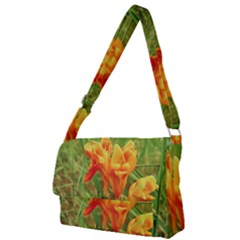 Orange On The Green Full Print Messenger Bag (l) by DimitriosArt