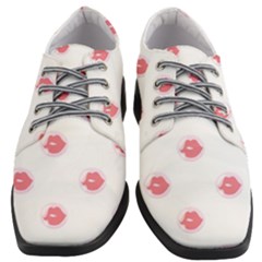 Lips Bubblegum Pattern Women Heeled Oxford Shoes by Littlebird