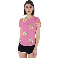 Cookies Pattern Pink Back Cut Out Sport Tee by Littlebird