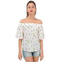 Magic Pattern  Off Shoulder Short Sleeve Top by Littlebird