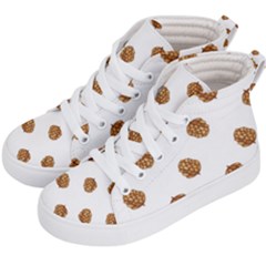 Pine Cones White Kids  Hi-top Skate Sneakers by Littlebird