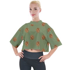 Pine cones green Mock Neck Tee