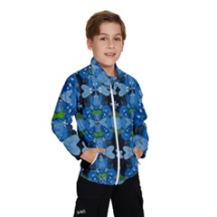 Rare Excotic Blue Flowers In The Forest Of Calm And Peace Kids  Windbreaker by pepitasart