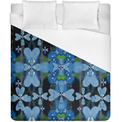 Rare Excotic Blue Flowers In The Forest Of Calm And Peace Duvet Cover (california King Size) by pepitasart