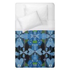 Rare Excotic Blue Flowers In The Forest Of Calm And Peace Duvet Cover (single Size) by pepitasart