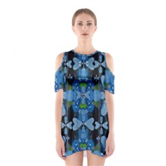 Rare Excotic Blue Flowers In The Forest Of Calm And Peace Shoulder Cutout One Piece Dress by pepitasart