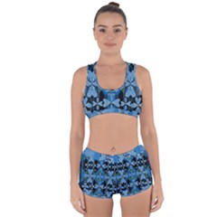 Rare Excotic Blue Flowers In The Forest Of Calm And Peace Racerback Boyleg Bikini Set by pepitasart