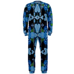 Rare Excotic Blue Flowers In The Forest Of Calm And Peace Onepiece Jumpsuit (men)  by pepitasart