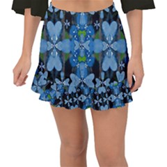 Rare Excotic Blue Flowers In The Forest Of Calm And Peace Fishtail Mini Chiffon Skirt by pepitasart