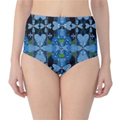 Rare Excotic Blue Flowers In The Forest Of Calm And Peace Classic High-waist Bikini Bottoms by pepitasart