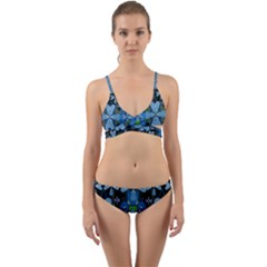 Rare Excotic Blue Flowers In The Forest Of Calm And Peace Wrap Around Bikini Set by pepitasart