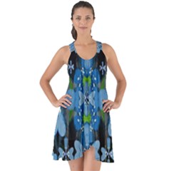 Rare Excotic Blue Flowers In The Forest Of Calm And Peace Show Some Back Chiffon Dress by pepitasart