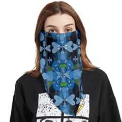 Rare Excotic Blue Flowers In The Forest Of Calm And Peace Face Covering Bandana (triangle) by pepitasart