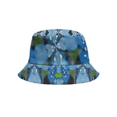 Rare Excotic Blue Flowers In The Forest Of Calm And Peace Bucket Hat (kids) by pepitasart