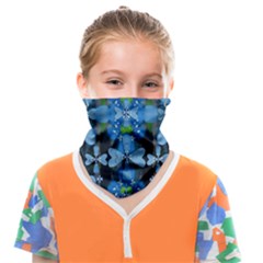 Rare Excotic Blue Flowers In The Forest Of Calm And Peace Face Covering Bandana (kids) by pepitasart