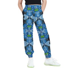 Rare Excotic Blue Flowers In The Forest Of Calm And Peace Kids  Elastic Waist Pants by pepitasart