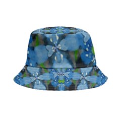 Rare Excotic Blue Flowers In The Forest Of Calm And Peace Inside Out Bucket Hat by pepitasart