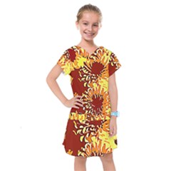 Sunflowers Kids  Drop Waist Dress by 3cl3ctix