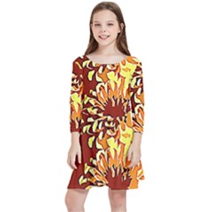 Sunflowers Kids  Quarter Sleeve Skater Dress by 3cl3ctix