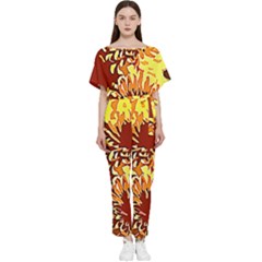 Sunflowers Batwing Lightweight Jumpsuit