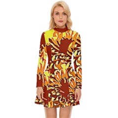 Sunflowers Long Sleeve Velour Longline Dress by 3cl3ctix