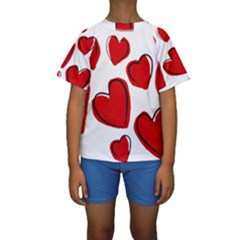 Scribbled Love Kids  Short Sleeve Swimwear