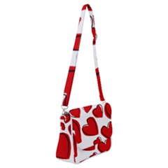 Scribbled Love Shoulder Bag with Back Zipper