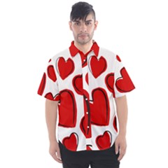 Scribbled Love Men s Short Sleeve Shirt