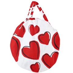 Scribbled Love Giant Round Zipper Tote