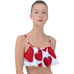 Scribbled Love Frill Bikini Top