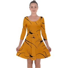 Scary Long Leg Spiders Quarter Sleeve Skater Dress by SomethingForEveryone