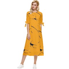 Scary Long Leg Spiders Bow Sleeve Chiffon Midi Dress by SomethingForEveryone