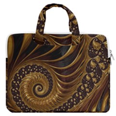 Shell Fractal In Brown Macbook Pro Double Pocket Laptop Bag (large) by SomethingForEveryone