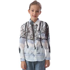 Winter Forest Kids  Long Sleeve Shirt by SomethingForEveryone