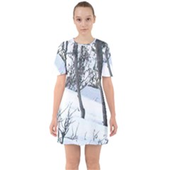 Winter Forest Sixties Short Sleeve Mini Dress by SomethingForEveryone