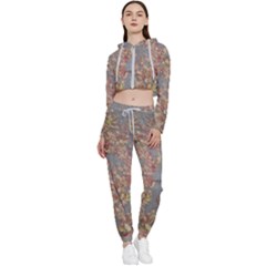 Sidewalk Leaves Cropped Zip Up Lounge Set by SomethingForEveryone