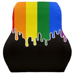 Gay Pride Flag Rainbow Drip On Black Blank Black For Designs Car Seat Back Cushion 