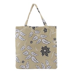 Folk Flowers Print Floral Pattern Ethnic Art Grocery Tote Bag by Eskimos