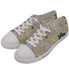 Folk Flowers Print Floral Pattern Ethnic Art Men s Low Top Canvas Sneakers by Eskimos