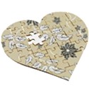 Folk flowers print Floral pattern Ethnic art Wooden Puzzle Heart View3