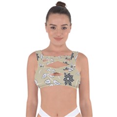 Folk Flowers Print Floral Pattern Ethnic Art Bandaged Up Bikini Top by Eskimos