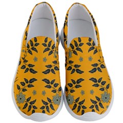 Floral Folk Damask Pattern Fantasy Flowers Floral Geometric Fantasy Men s Lightweight Slip Ons by Eskimos