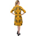 Floral folk damask pattern Fantasy flowers Floral geometric fantasy Long Sleeve Mini Shirt Dress View2