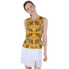 Floral Folk Damask Pattern Fantasy Flowers Floral Geometric Fantasy Women s Sleeveless Sports Top by Eskimos